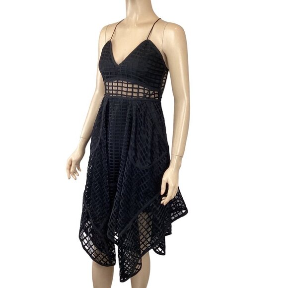 NBD Revolve Black Sleeveless Dress Size Small‎ Handkerchief Hem Cocktail - Picture 4 of 9